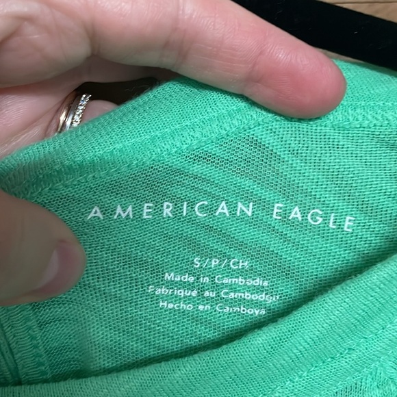 American Eagle Outfitters size Small Vibrant Green Short Sleeve Baby Doll Top - Picture 2 of 8